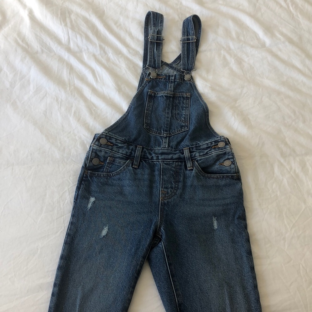 Like new dark wash overalls jeans